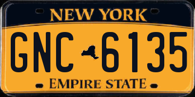 NY license plate GNC6135