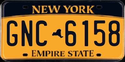 NY license plate GNC6158