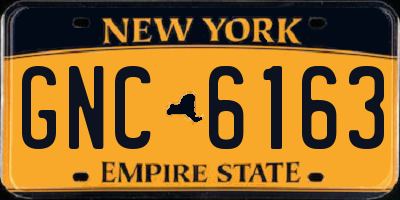 NY license plate GNC6163