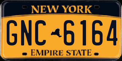 NY license plate GNC6164