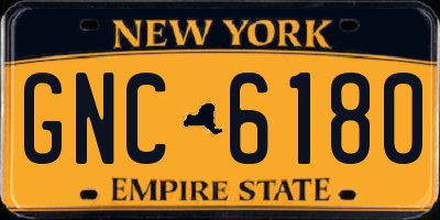 NY license plate GNC6180