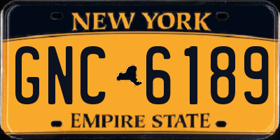 NY license plate GNC6189