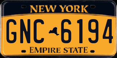 NY license plate GNC6194