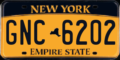 NY license plate GNC6202