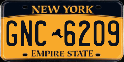 NY license plate GNC6209