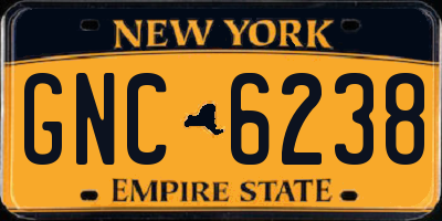 NY license plate GNC6238