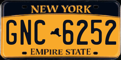 NY license plate GNC6252