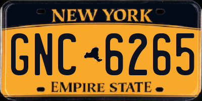 NY license plate GNC6265