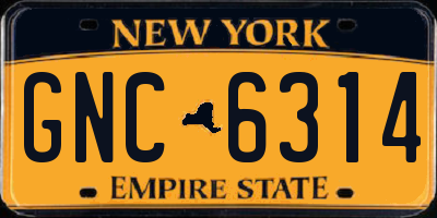 NY license plate GNC6314
