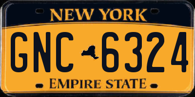 NY license plate GNC6324