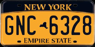 NY license plate GNC6328