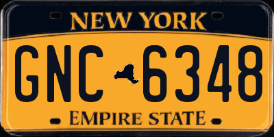 NY license plate GNC6348