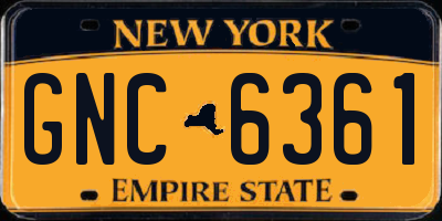 NY license plate GNC6361