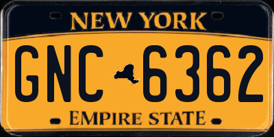 NY license plate GNC6362