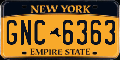NY license plate GNC6363