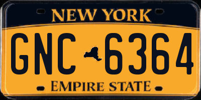 NY license plate GNC6364