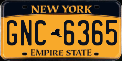 NY license plate GNC6365
