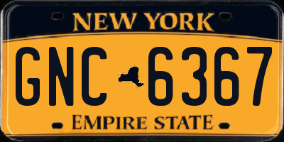 NY license plate GNC6367