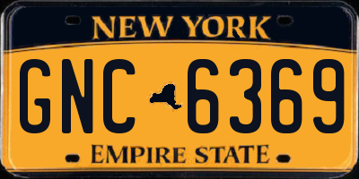 NY license plate GNC6369