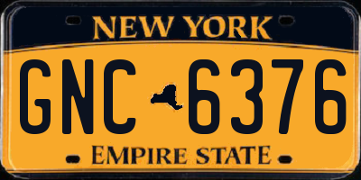 NY license plate GNC6376