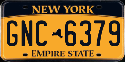 NY license plate GNC6379