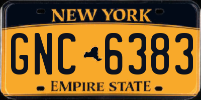NY license plate GNC6383