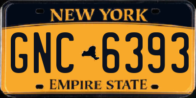 NY license plate GNC6393