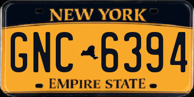 NY license plate GNC6394