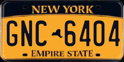 NY license plate GNC6404