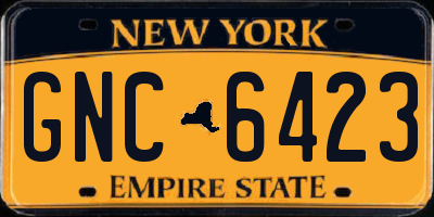 NY license plate GNC6423