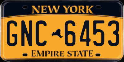 NY license plate GNC6453