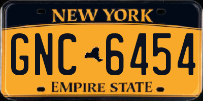 NY license plate GNC6454