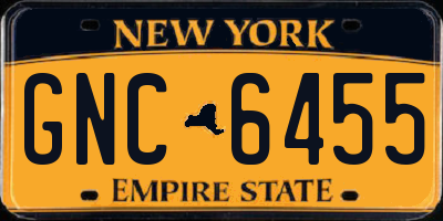 NY license plate GNC6455