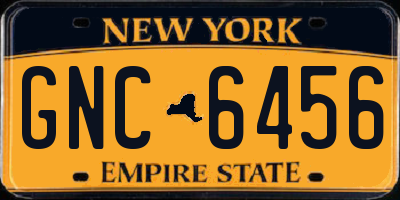 NY license plate GNC6456