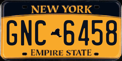 NY license plate GNC6458
