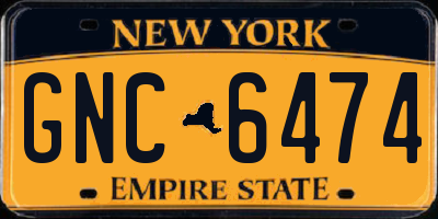 NY license plate GNC6474