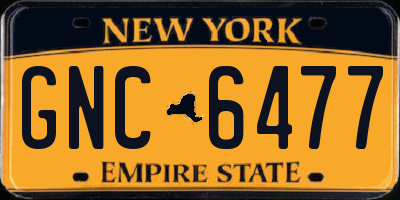 NY license plate GNC6477