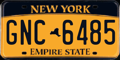 NY license plate GNC6485