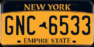 NY license plate GNC6533