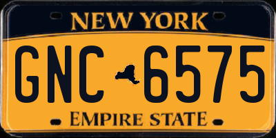 NY license plate GNC6575
