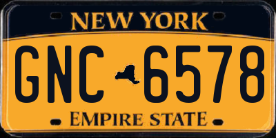 NY license plate GNC6578