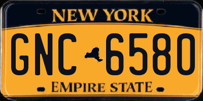 NY license plate GNC6580