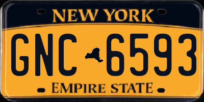 NY license plate GNC6593
