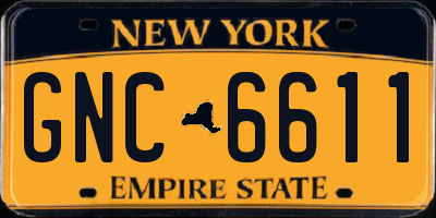 NY license plate GNC6611