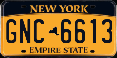 NY license plate GNC6613