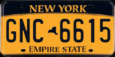 NY license plate GNC6615