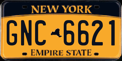 NY license plate GNC6621