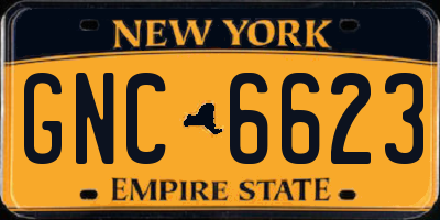 NY license plate GNC6623