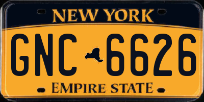 NY license plate GNC6626