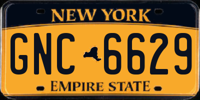 NY license plate GNC6629